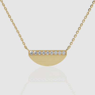 Half Disc Diamond Necklace - Narcissus