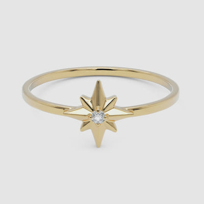 Starburst Ring With Diamond - Narcissus