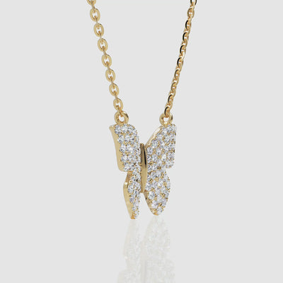 Pave Diamond Butterfly Necklace - Narcissus