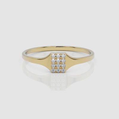 Rectangular Pavé Diamond Ring- Narcissus