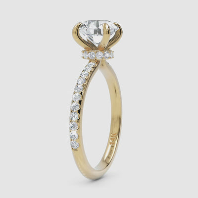 Hidden Halo Engagement Ring - Narcissus