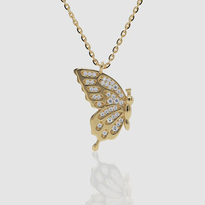 Butterfly Wings Pendant Necklace - Narcissus