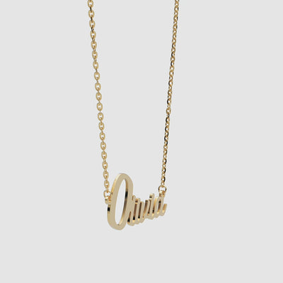 Custom Cursive Gold Name Necklace - Narcissus