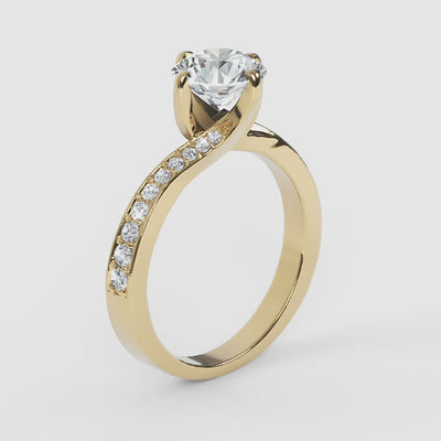 Twist Pavé Diamond Engagement Ring - Narcissus