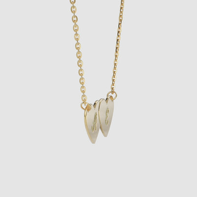 Engravable Gold Hearts Necklace - Narcissus