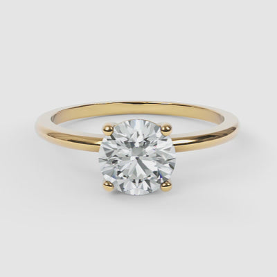 Round Diamond Solitaire Band Ring - Narcissus