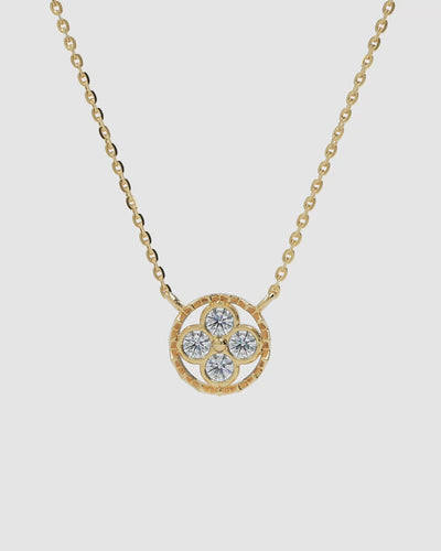 Clover Diamond Pendant Necklace - Narcissus