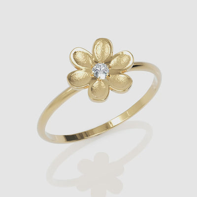 Lucky Flower Charm Ring - Narcissus