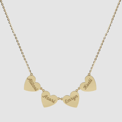 Multi-Heart Engravable Necklace - Narcissus