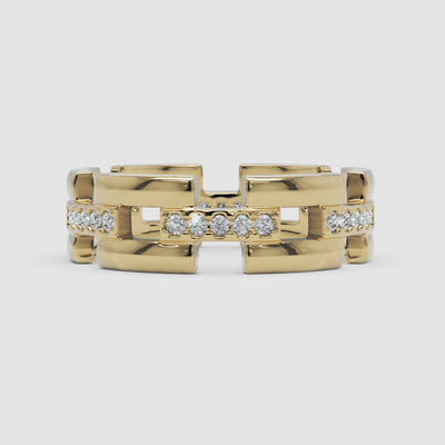 Chain Link Diamond Eternity Ring - Narcissus