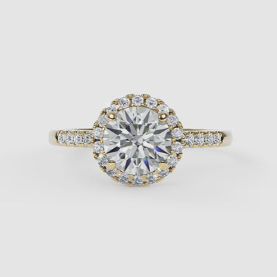 Diamond Halo Engagement Ring - Narcissus