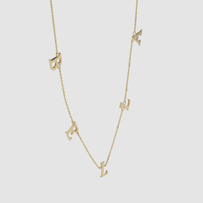 Spaced Gold Letter Necklace - Narcissus