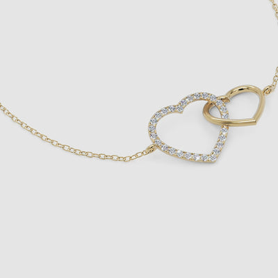 Interlocking Diamond Heart Bracelet - Narcissus