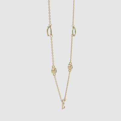 Triple Letter Diamond Necklace - Narcissus