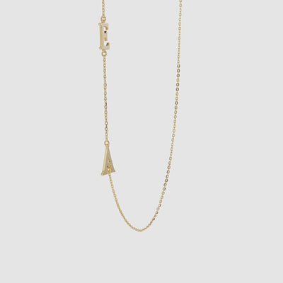 Asymmetrical Side Initial Necklace - Narcissus