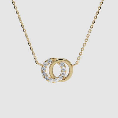 Dainty Diamond Interlinked Circles Necklace - Narcissus