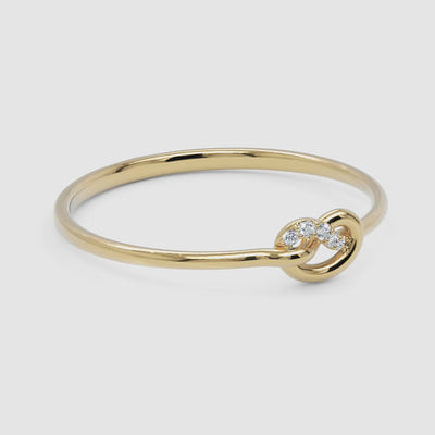 Dainty Diamond Knot Ring - Narcissus