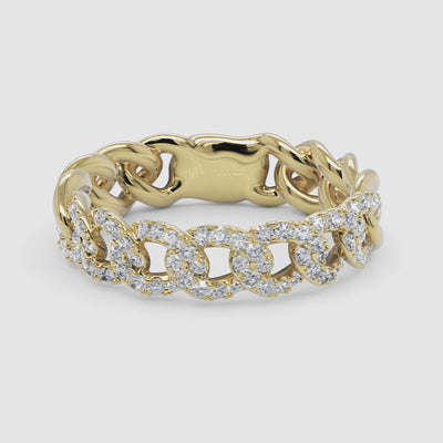 Interlocking Gourmette Chain Ring - Narcissus