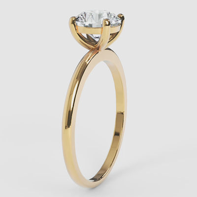 Round Diamond Solitaire Band Ring - Narcissus