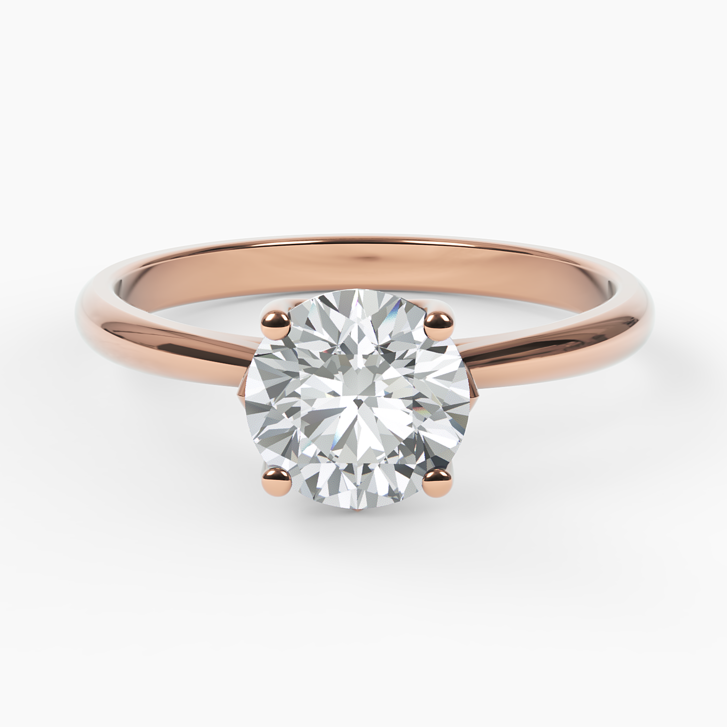 18k Gold Diamond Ring with Flower-Inspired Prong