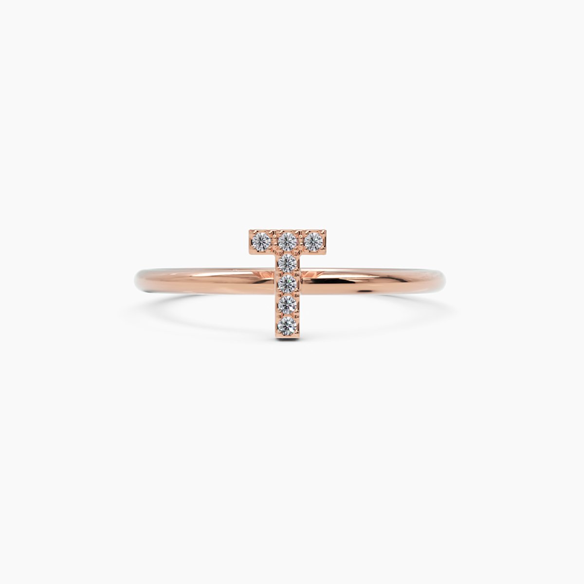 Diamond Initial T Ring - Narcissus