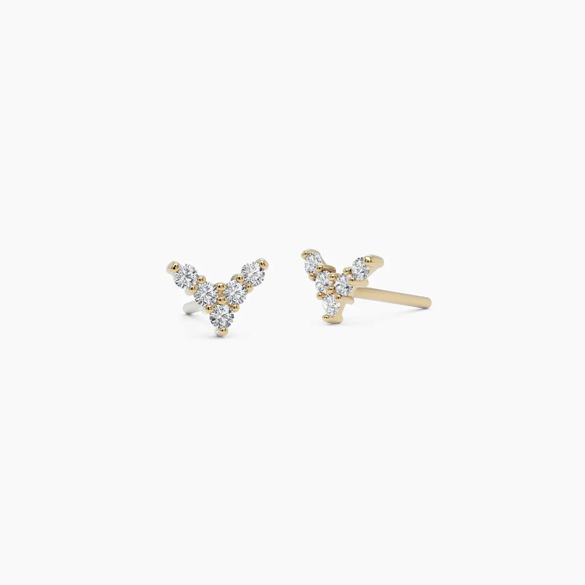 V Shape Diamond Earrings - Narcissus