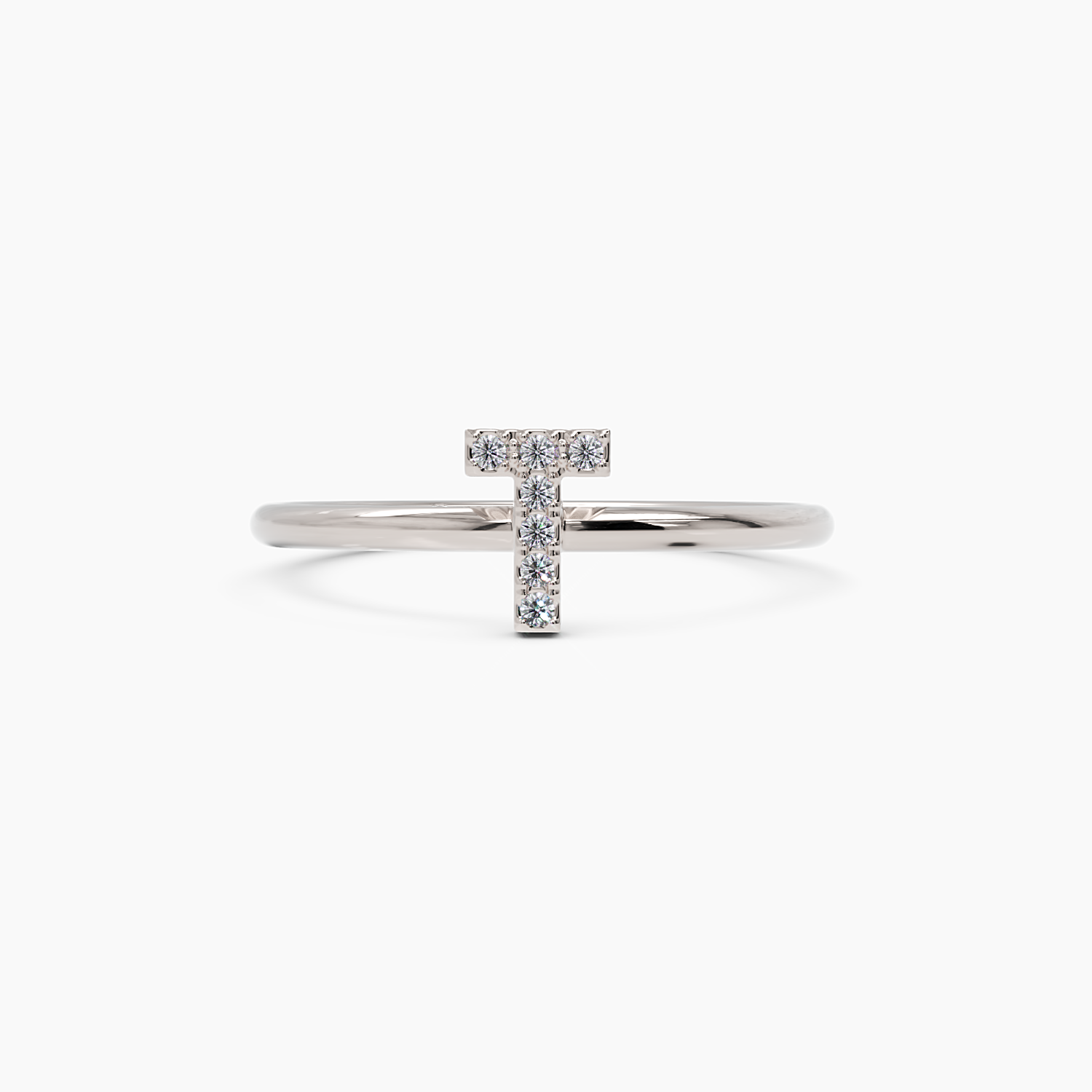 Diamond Initial T Ring