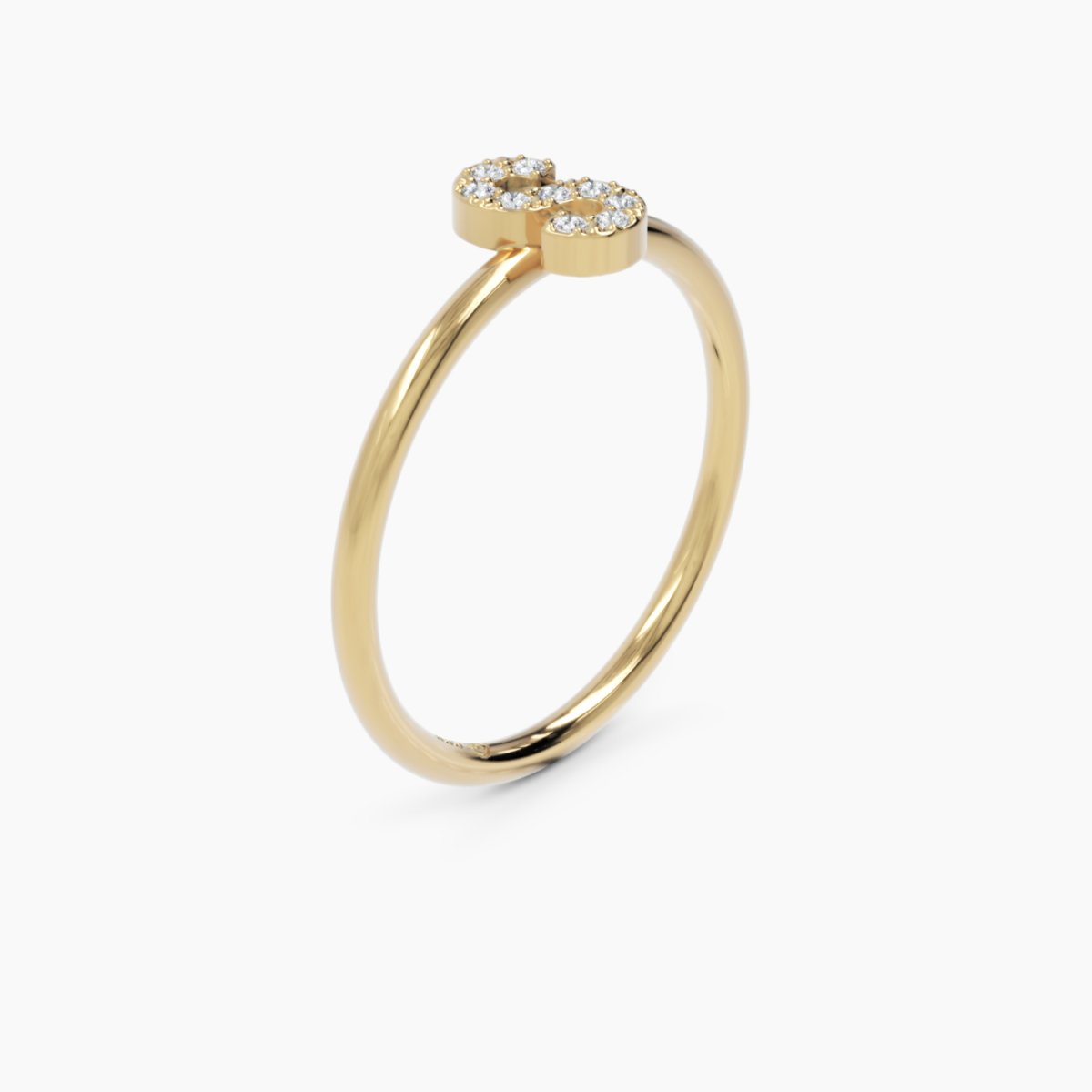 Diamond Initial S Ring - Narcissus