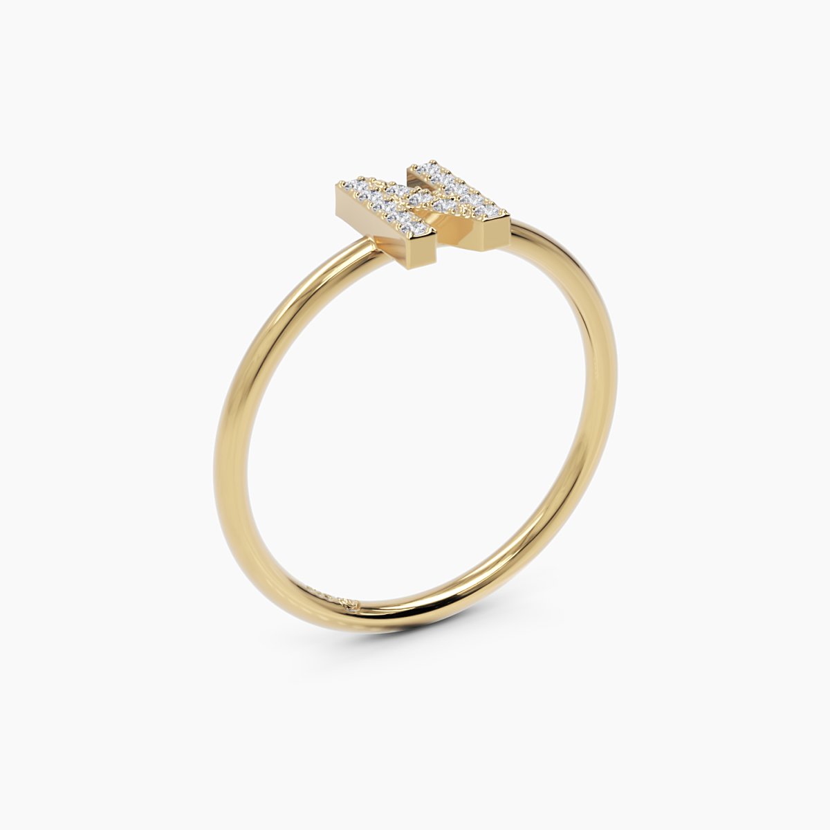 Diamond Initial N Ring - Narcissus