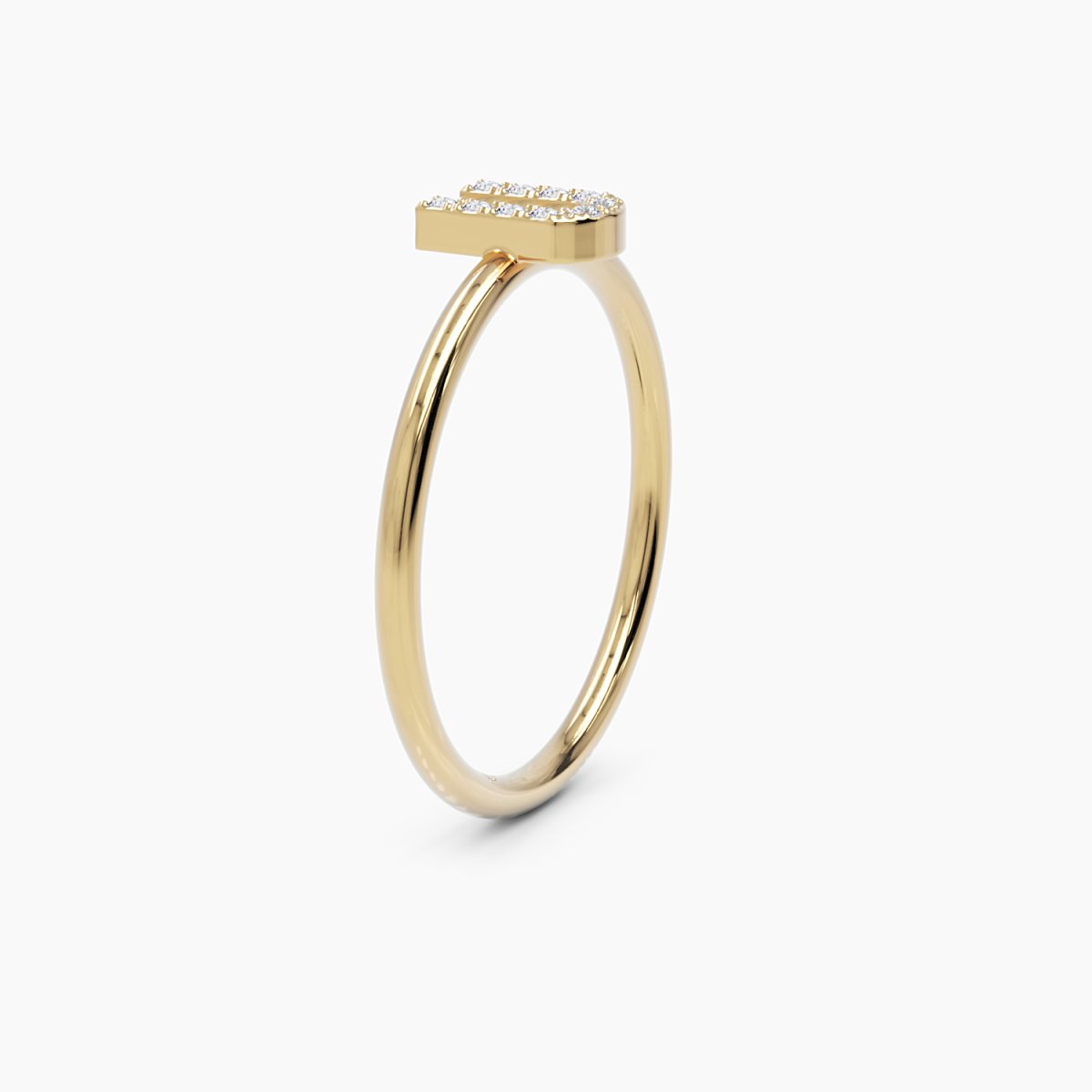 Diamond Initial U Ring - Narcissus