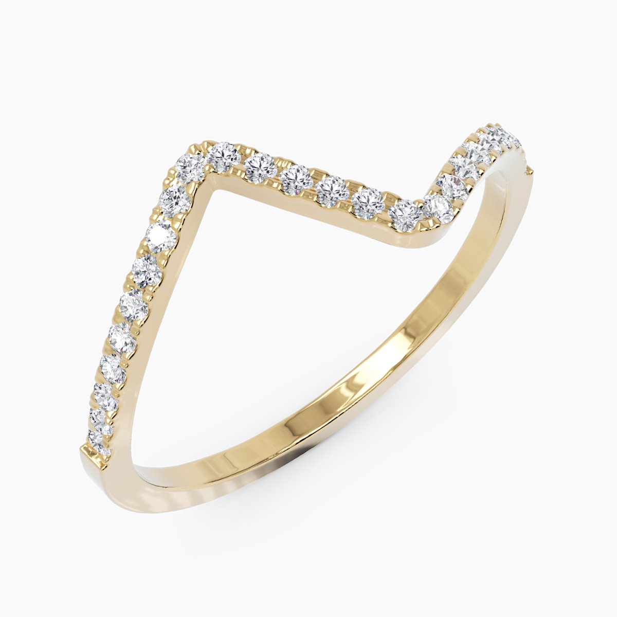 V Shape Diamond Ring - Narcissus