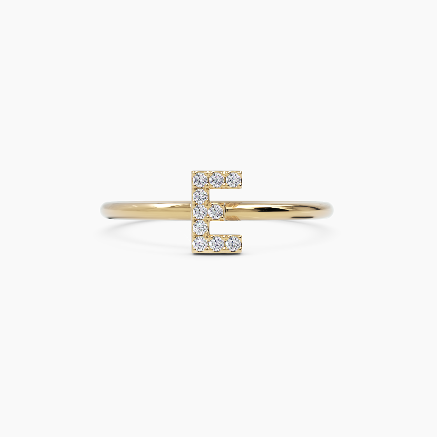 Diamond Initial E Ring