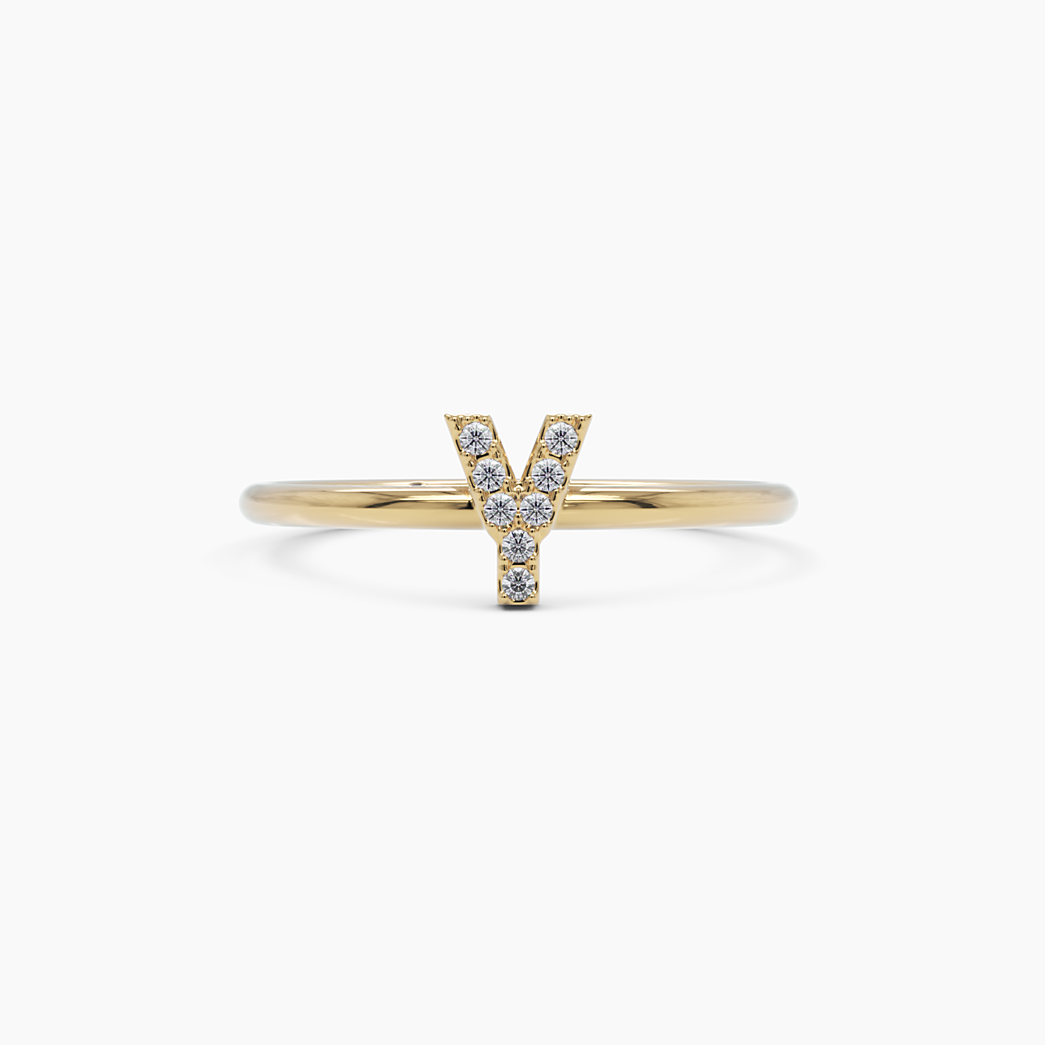 Diamond Initial Y Ring