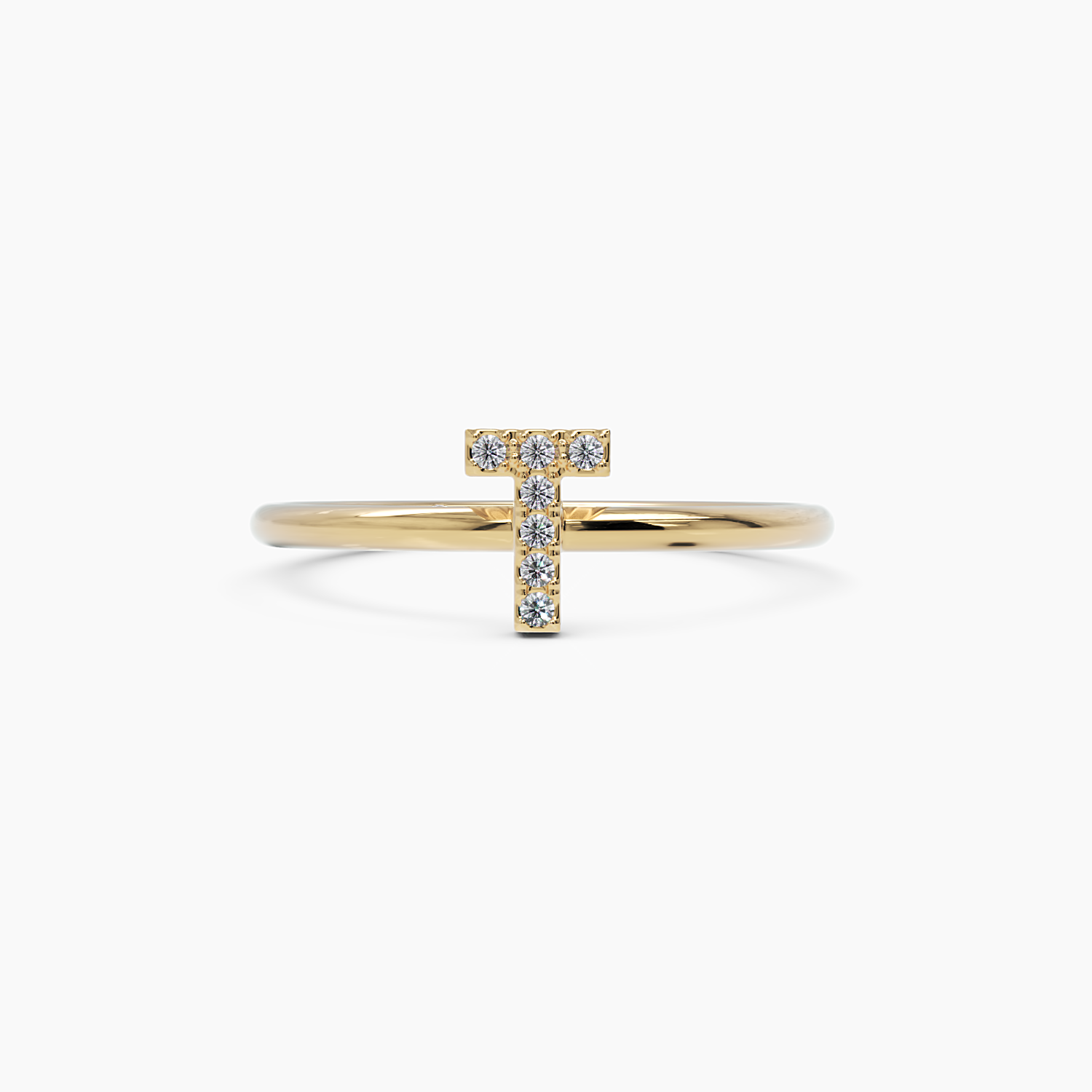 Diamond Initial T Ring