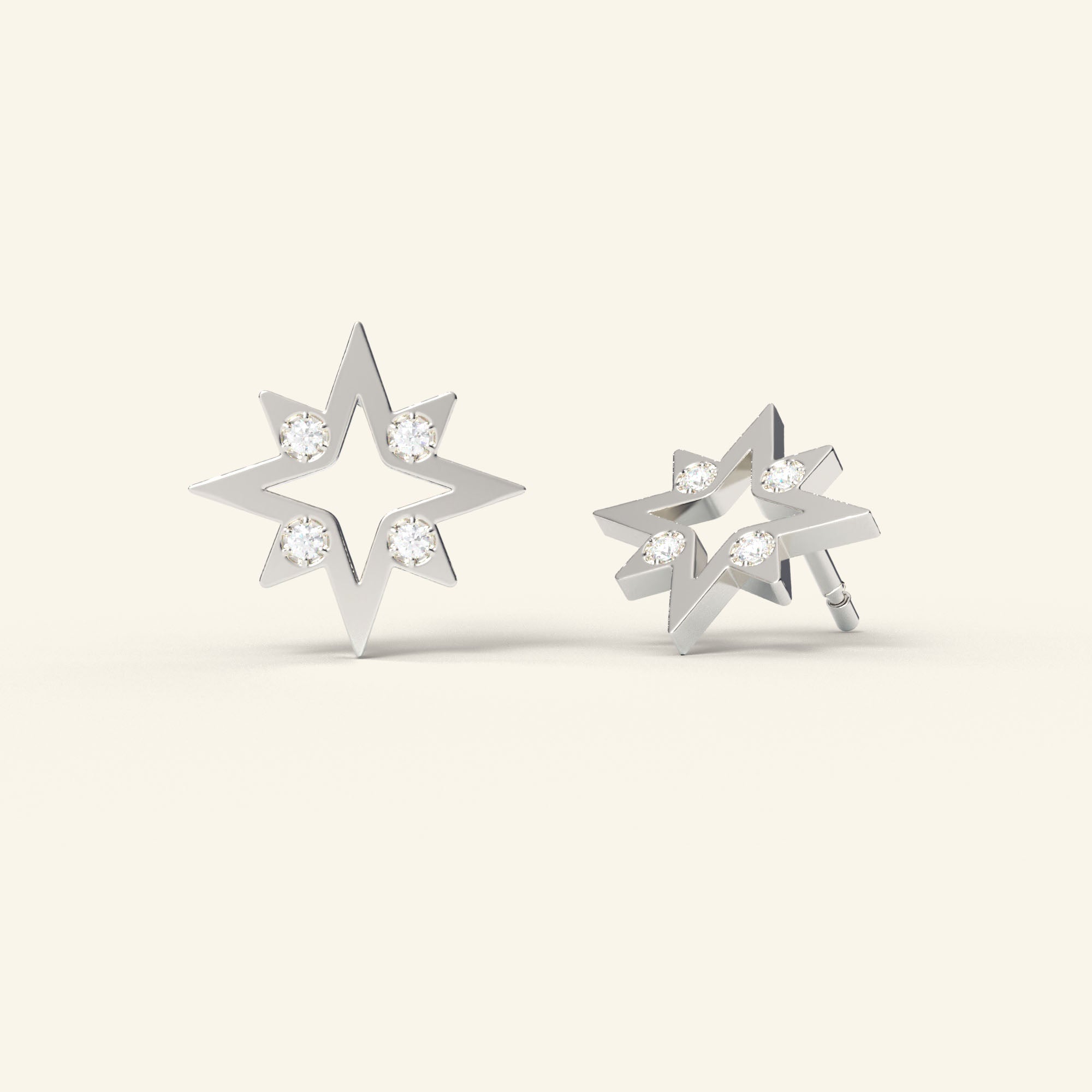 Diamond North Star Earrings