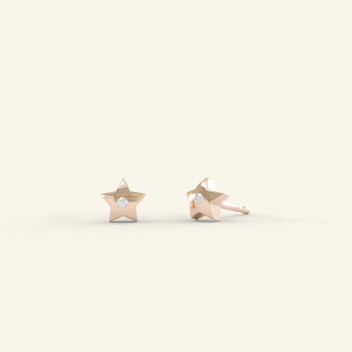 Tiny Diamond Star Earrings