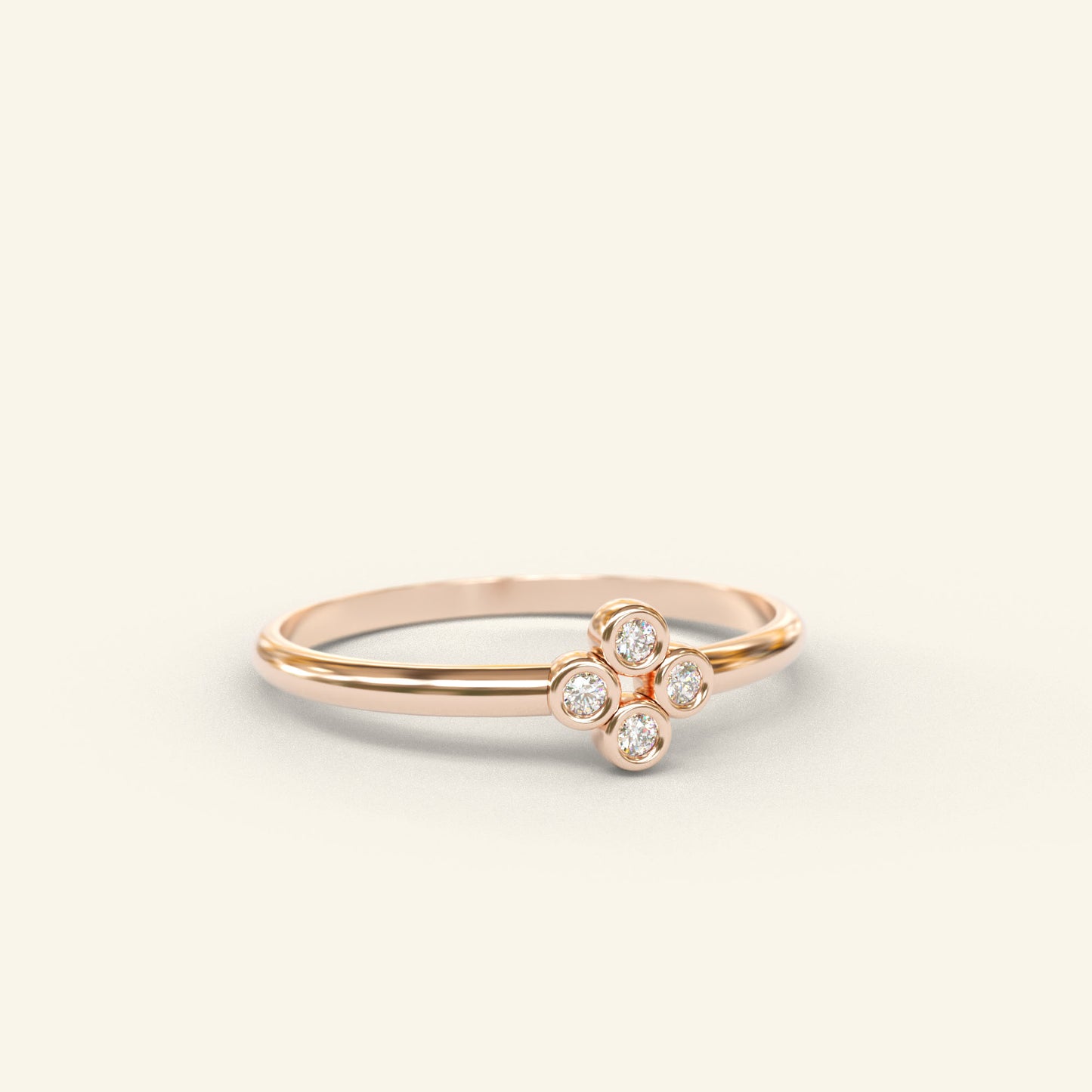 Clover Flower Diamond Ring