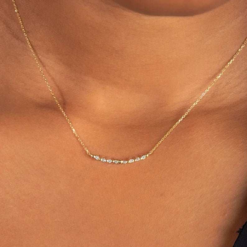 Diamond Bar Pendant Necklace