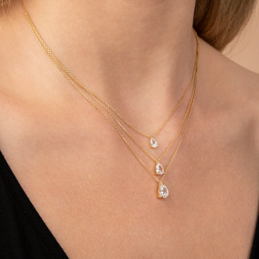Pear Cut Diamond Necklace
