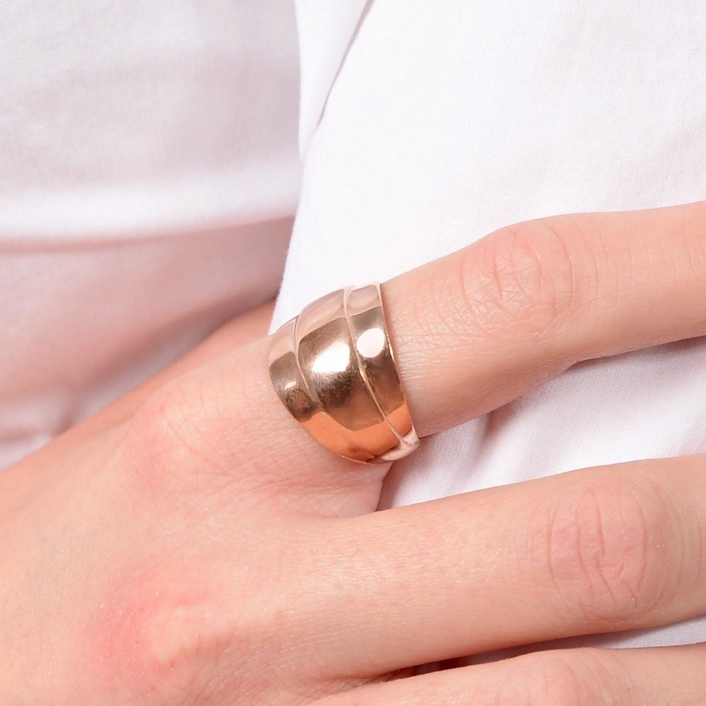 14k Gold Chunky Minimalist Ring, Gold Statement Ring, Gold Chunky Ring, Gold Rings for Women, Thick Gold Ring