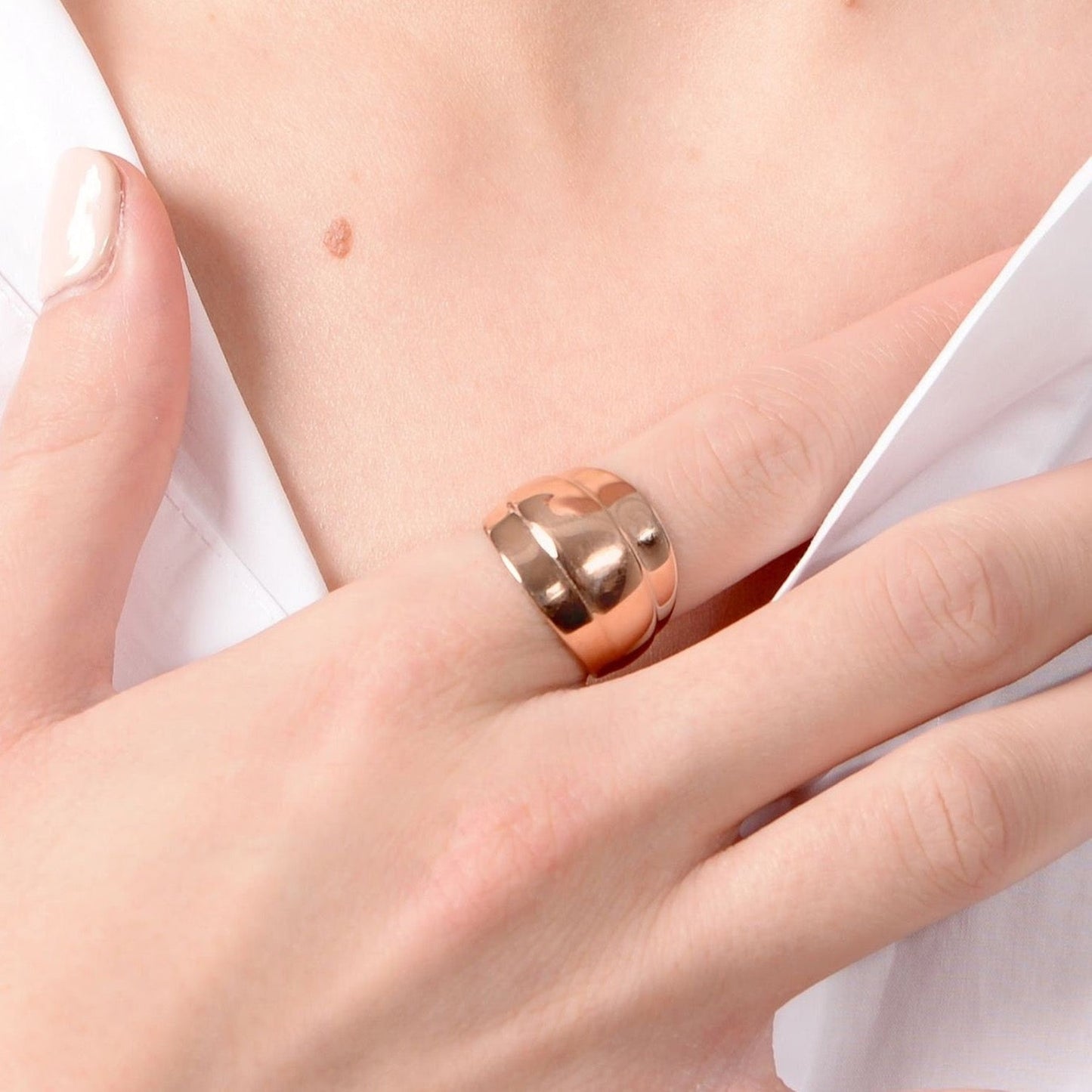14k Gold Chunky Minimalist Ring, Gold Statement Ring, Gold Chunky Ring, Gold Rings for Women, Thick Gold Ring