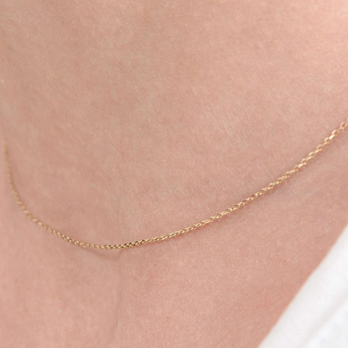 Gold Chain Necklace, Solid Gold Chain, Tiny Gold Chain, Dainty Gold Chain, Solid Gold Necklace, Gift Necklace, 14k Solid Gold Necklace
