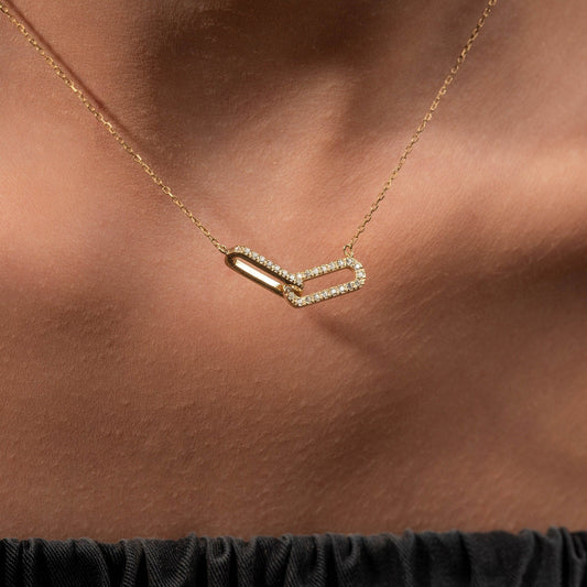 Infinity Interlinked Diamond Circles Necklace - Intertwined Double Rings Diamond Pendant - Dainty Eternity Love Jewelry, Black Friday Sale