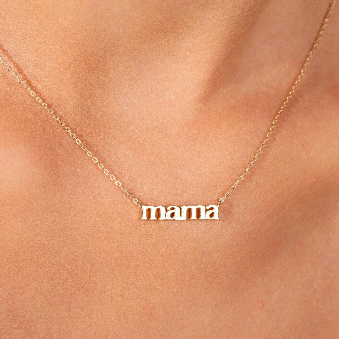 Mama Necklace, Mom Necklace, Delicate Mama Necklace, Love Necklace, Minimal Necklace for Moms, New Mom Gift