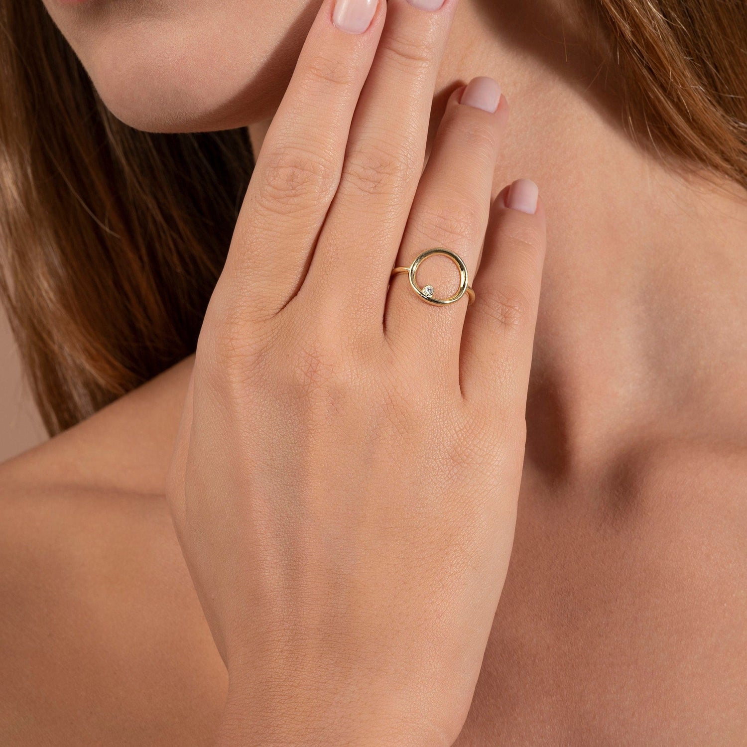 Diamond Circle Ring / Circle Diamond Ring / Conflict Free Dainty Diamond Wedding Ring / Diamond Engagement Ring / Diamond Wedding Band