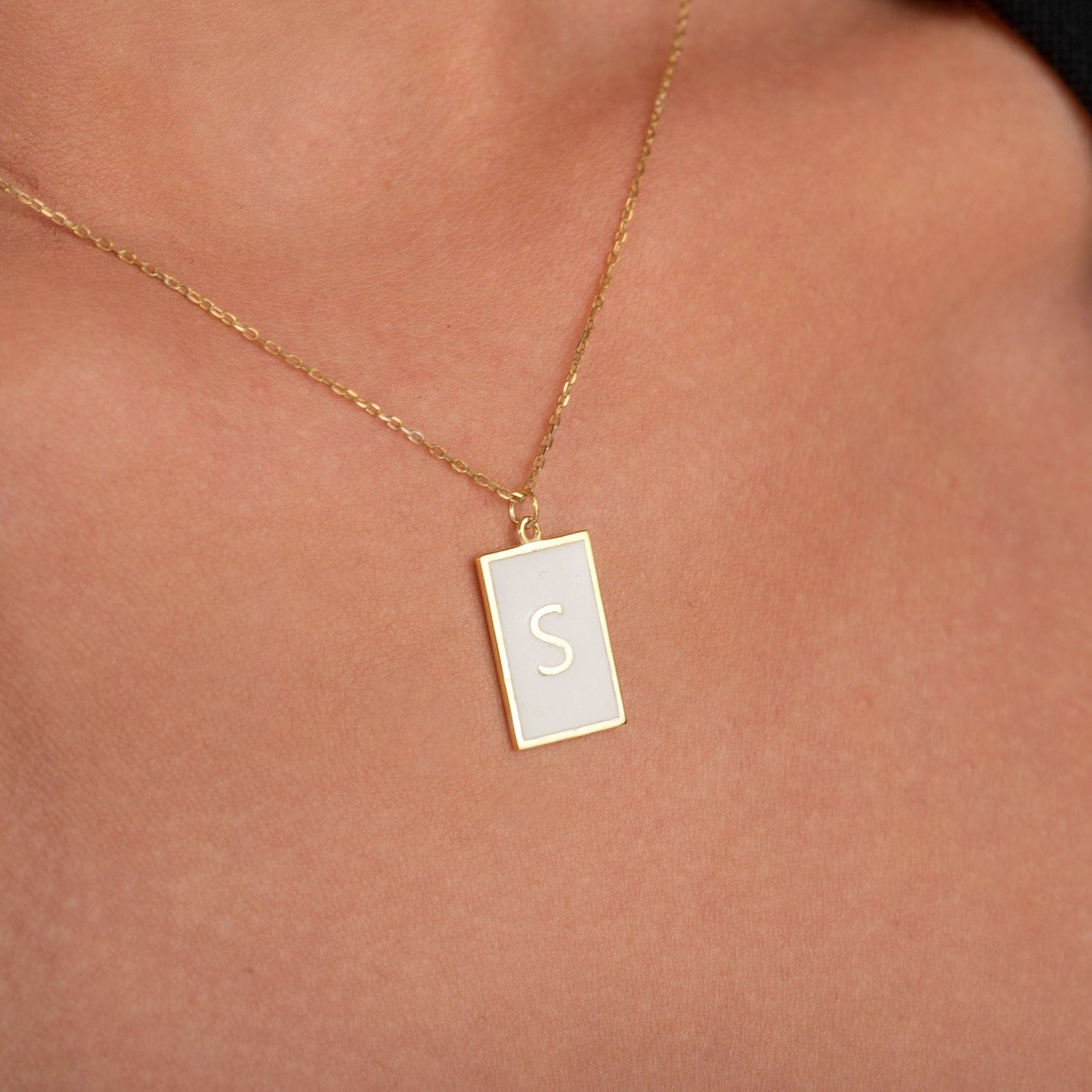 14k Solid Gold Letter Necklace / Personalized Letter Necklace / Initial Necklace / Gift for Her / Initial Letter Necklace /14k Gold Necklace